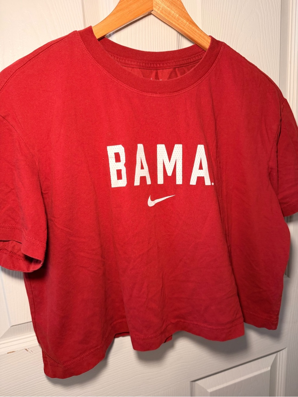 Nike Red Bama Crop Top with White Logo